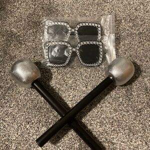 Disco Sunglasses & Microphone Props- 2 of each